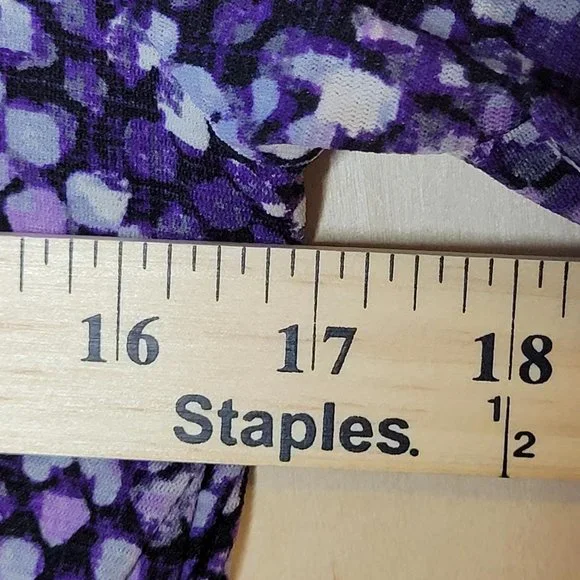 Style & Co Purple Multicolor Spotted Design Blouse Women Size L - Picture 6 of 8